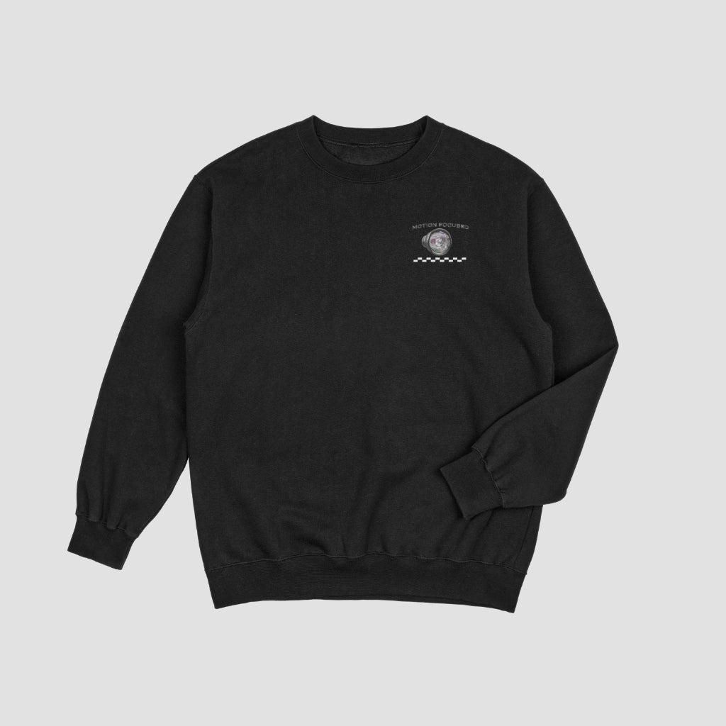 "Meant to Be Rich Graphic Sweatshirt (Blue Edition) by Motion Focused, featuring a bold typography design with motivational text and wealth-inspired graphics, perfect for casual streetwear and goal-setters."