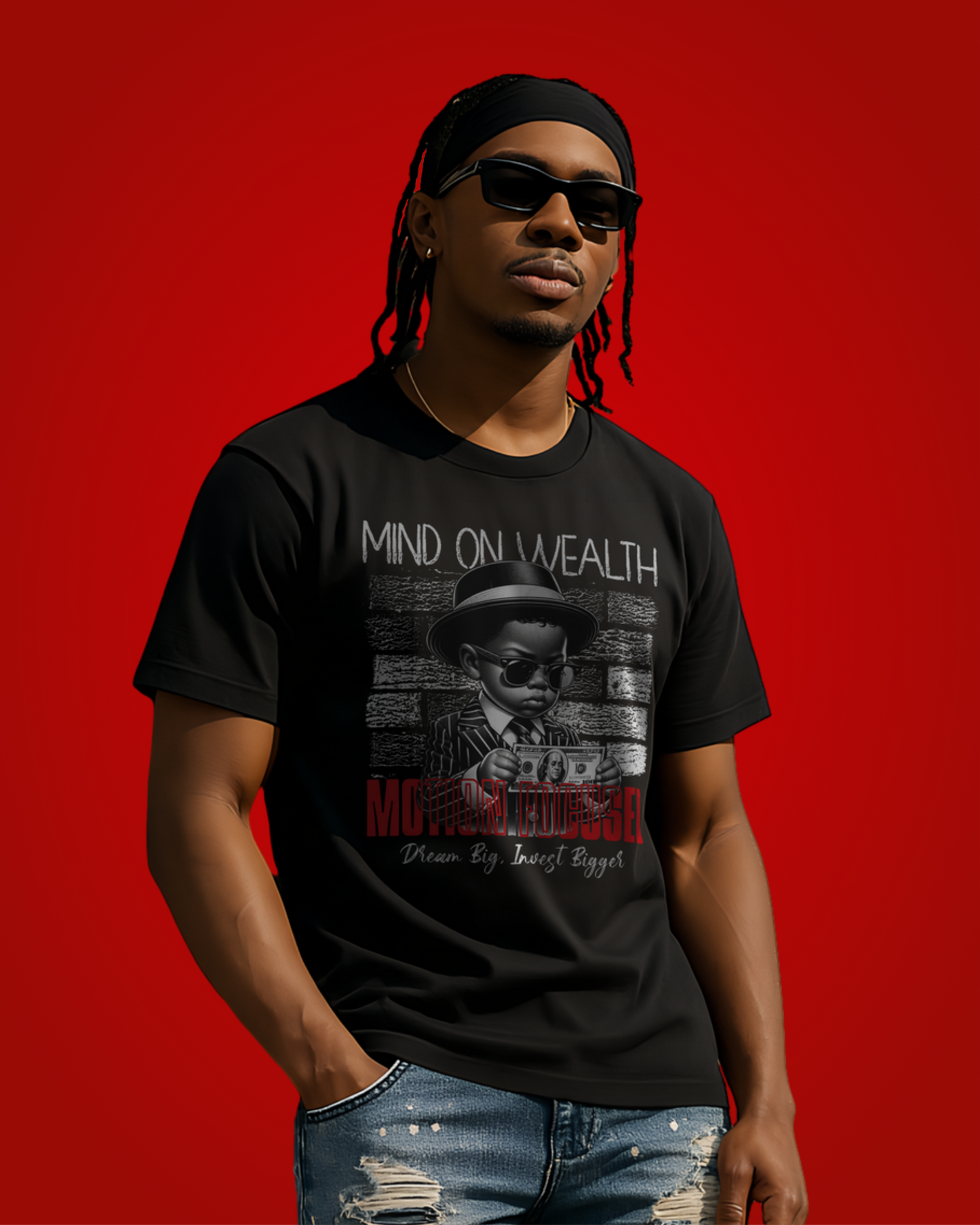 Mind on Wealth Graphic Tee Men's Black