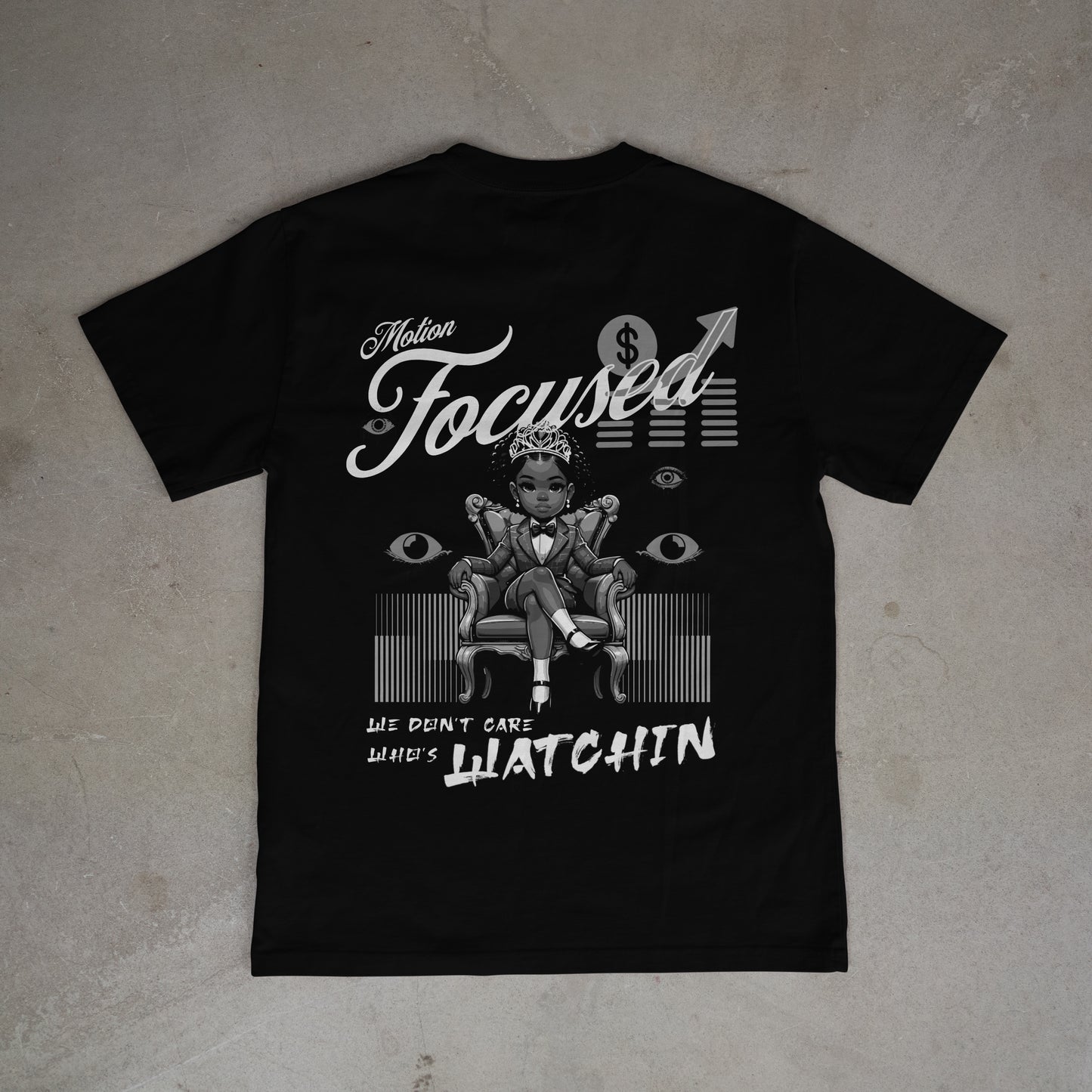 We Don't Care Who's Watchin Women's t shirt Black and Grey