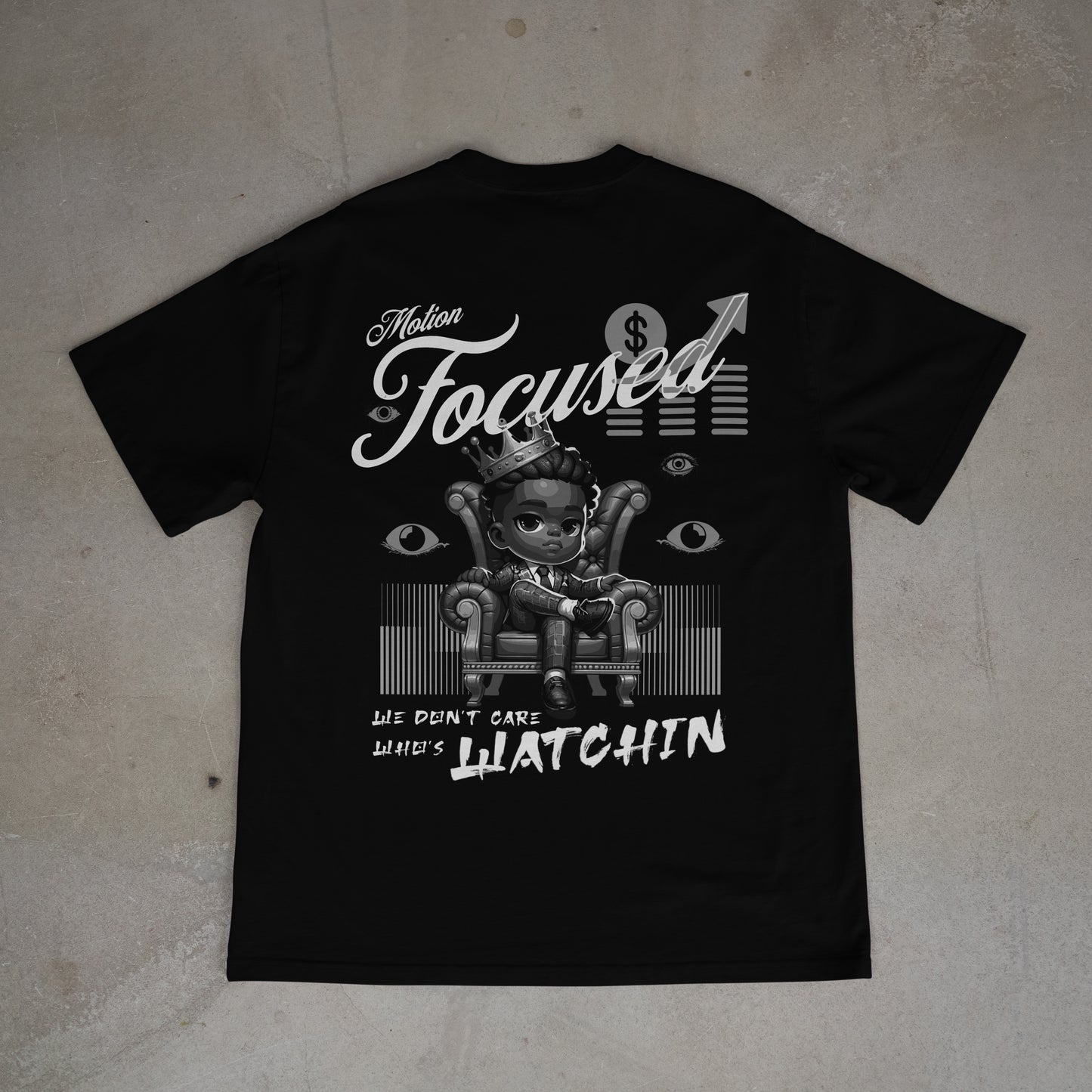 We Don't Care Who's Watchin Men's t shirt Black and Grey