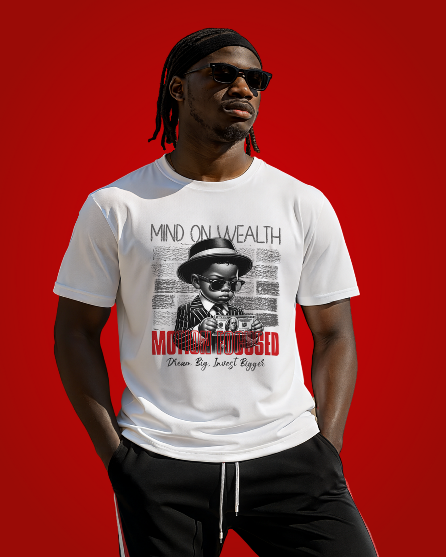 Mind on Wealth Graphic Tee Men's White